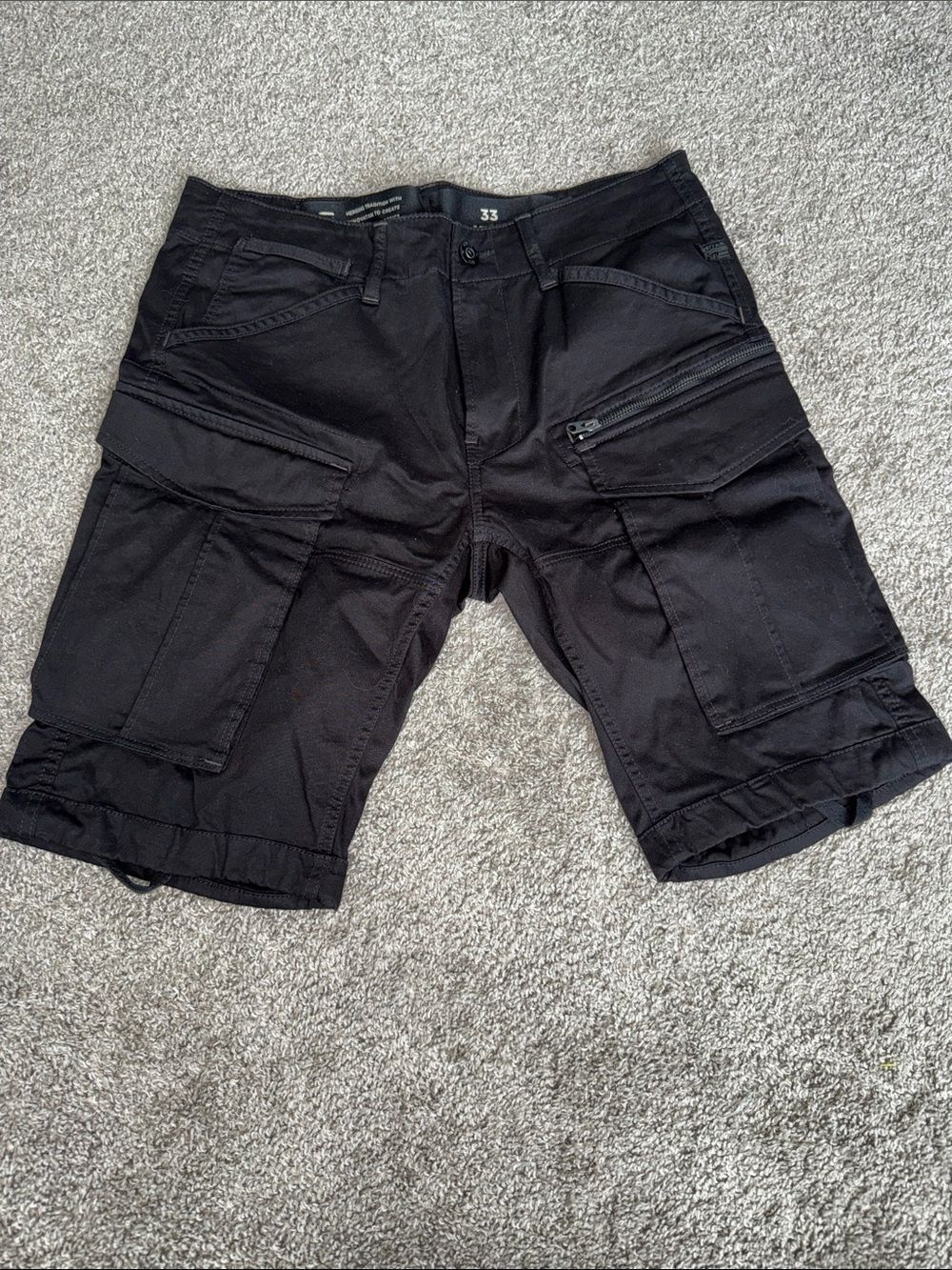 G-Star Black Men's Cargo Shorts with Utility Pockets